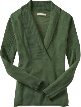 Women: Women's Shawl-Collar Sweaters - Enchanted Forest Green
