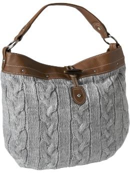 Women: Women's Cable-Knit Hobos - Heather Gray