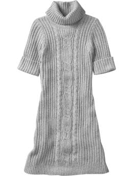 Women: Women's Turtleneck Sweater Dresses - Gray