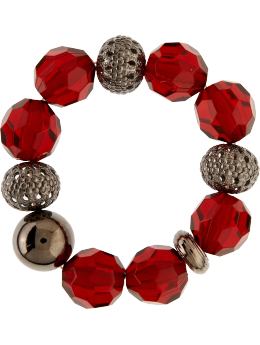 Women: Women's Chunky Beaded Bracelets - Jewel Red