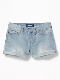 View large product image 3 of 3. Rolled-Cuff Jean Cut-Off Shorts for Girls