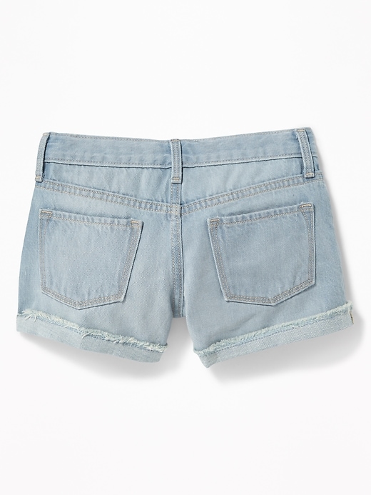 View large product image 2 of 3. Rolled-Cuff Jean Cut-Off Shorts for Girls