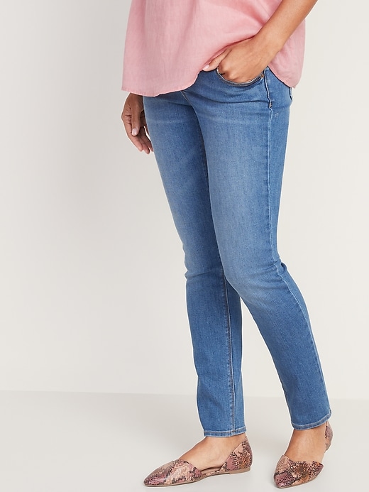 View large product image 1 of 3. Maternity Front Low-Panel Universal Straight Jeans