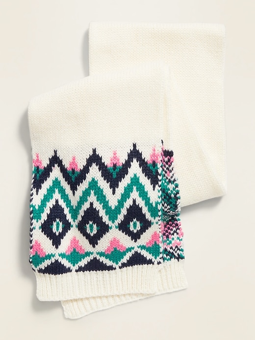 View large product image 1 of 1. Fair Isle Sweater-Knit Scarf For Girls