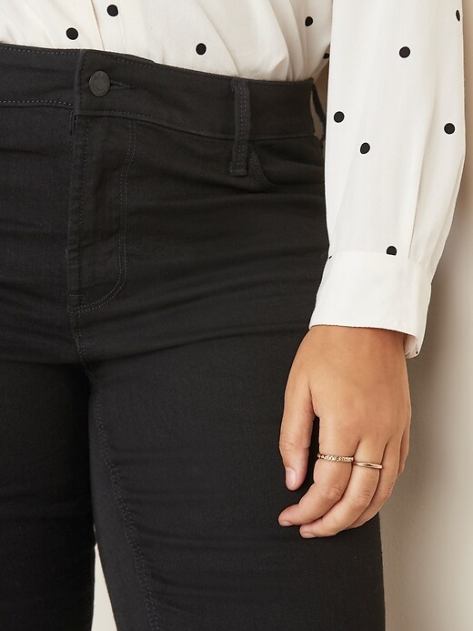 Image number 4 showing, Mid-Rise Super Skinny Plus-Size Black Jeans