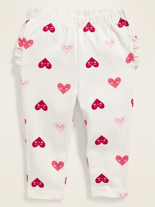 View large product image 1 of 2. Heart-Print Ruffle-Tiered Leggings for Baby