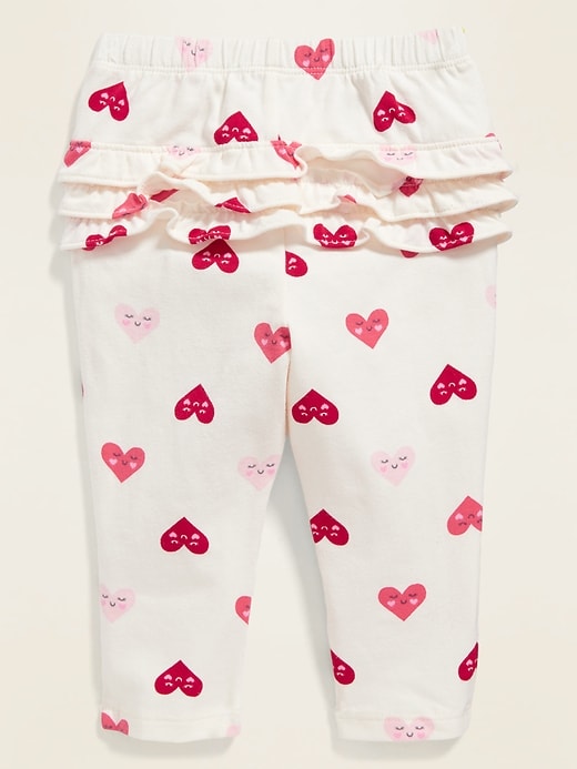 View large product image 2 of 2. Heart-Print Ruffle-Tiered Leggings for Baby