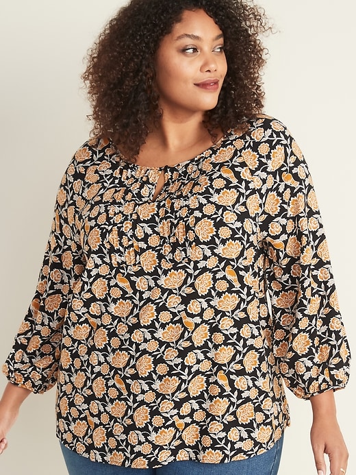 Image number 1 showing, Plus-Size Pintuck Blouse