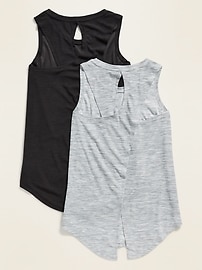 View large product image 4 of 4. Breathe ON Tie-Back Tank Top 2-Pack for Girls