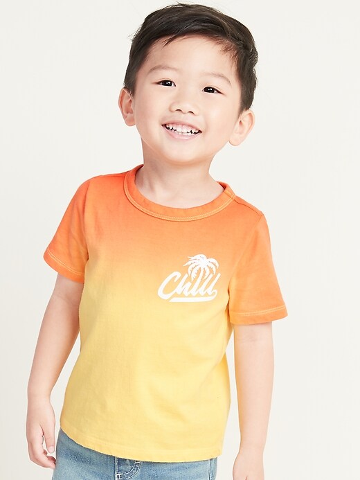 View large product image 1 of 1. Dip-Dyed Graphic Tee for Toddler Boys