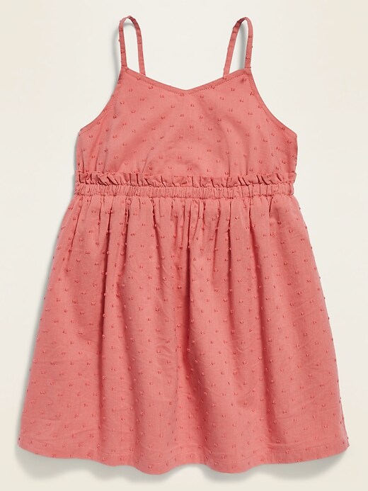 View large product image 1 of 1. Swiss Dot Fit & Flare Ruffled-Waist Cami Dress for Toddler Girls