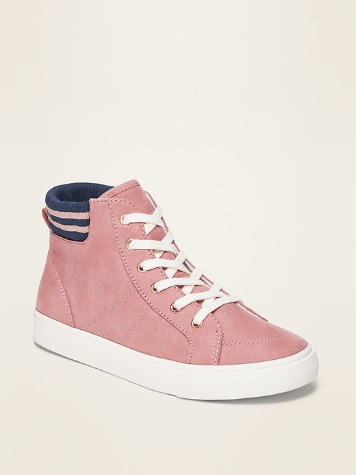 View large product image 1 of 3. Faux-Suede Pink High-Tops for Girls