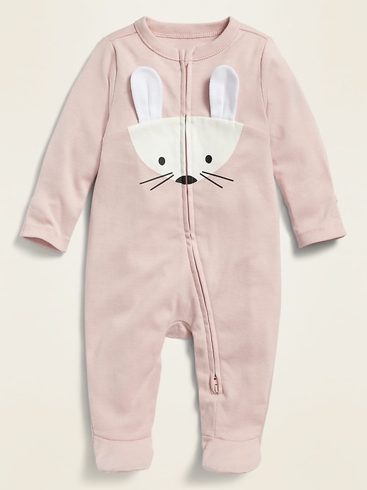 View large product image 1 of 1. Unisex Critter-Graphic Footed One-Piece for Baby