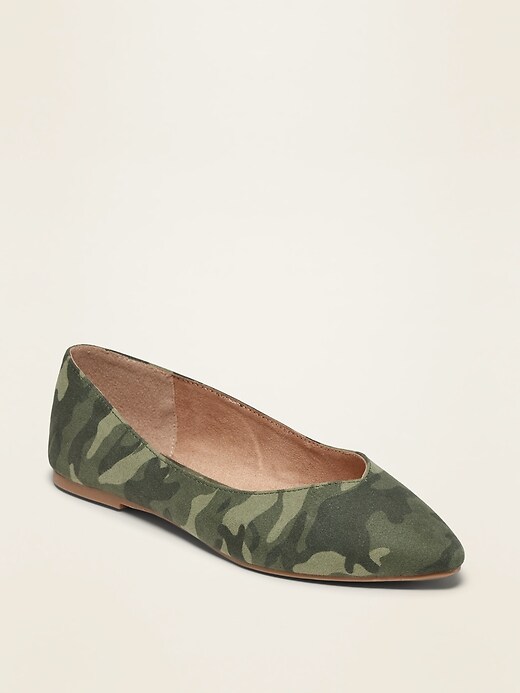 Image number 1 showing, Faux-Suede Pointy Ballet Flats For Women