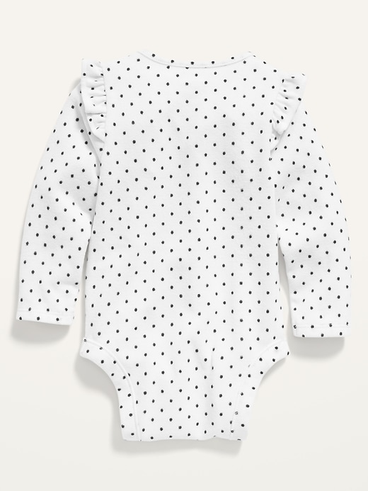 View large product image 2 of 2. Unisex Printed Long-Sleeve Plush-Knit Bodysuit for Baby