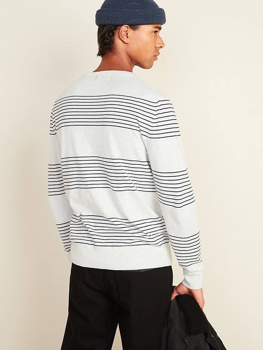 View large product image 2 of 3. Repeating Pinstripe Crew-Neck Sweater