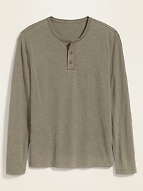 View large product image 3 of 3. Soft-Washed Long-Sleeve Henley Tee