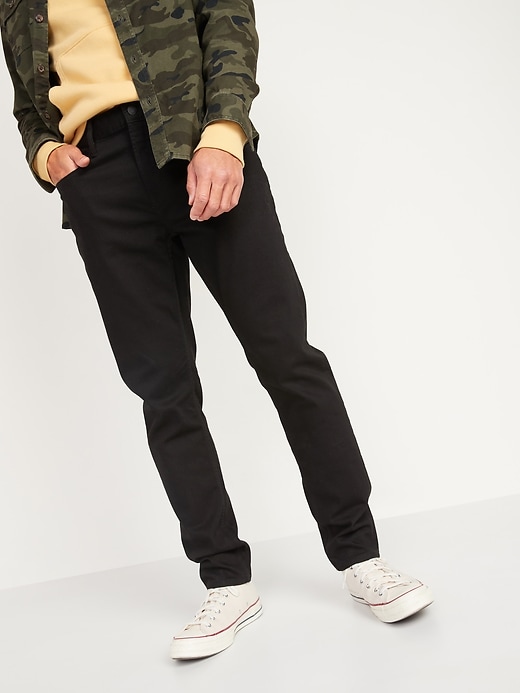 View large product image 1 of 3. Relaxed Slim Taper Built-In Flex Never Fade Black Jeans