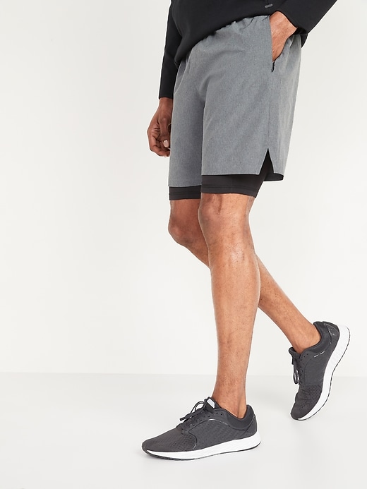 Image number 1 showing, Go 2-in-1 Workout Shorts + Base Layer -- 9-inch inseam