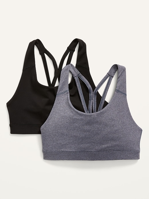 View large product image 2 of 2. Medium Support PowerPress Strappy Sports Bra 2-Pack 2X-4X
