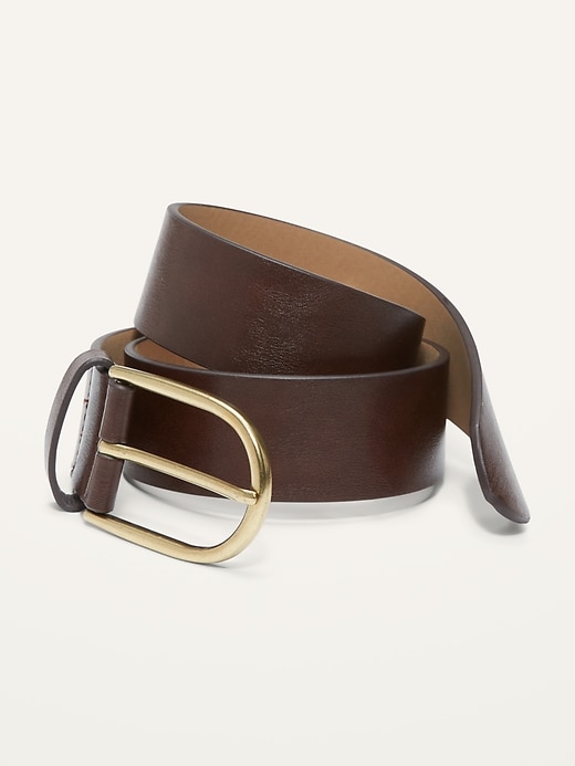 View large product image 1 of 1. Faux-Leather D-Ring Belt for Women (1.5 inch)