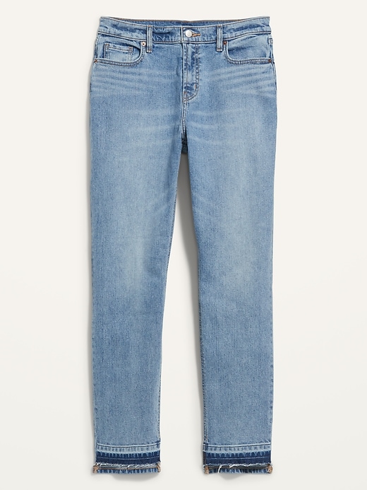 Image number 4 showing, Mid-Rise Boyfriend Straight Cut-Off Jeans