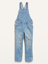 View large product image 3 of 4. Slouchy Straight Light-Wash Jean Overalls for Girls