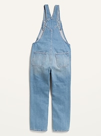 View large product image 4 of 4. Slouchy Straight Light-Wash Jean Overalls for Girls