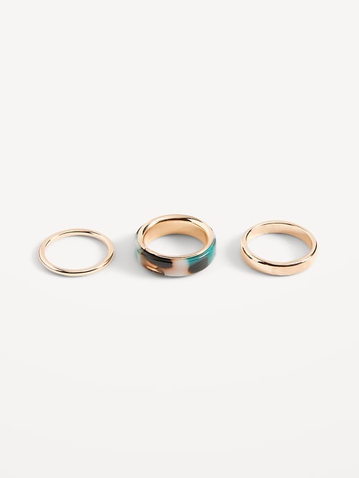 View large product image 1 of 1. Gold-Toned Metal Rings Variety 3-Pack for Women