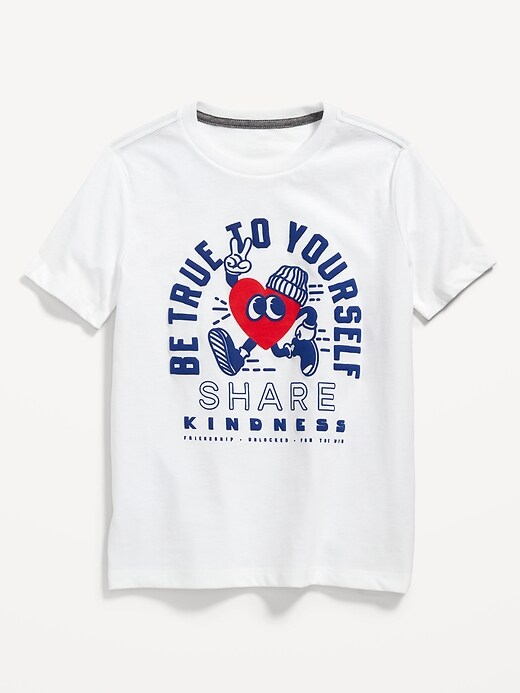 View large product image 1 of 1. "Be True to Yourself" Valentine's Graphic T-Shirt for Boys