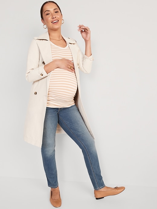 Image number 3 showing, Maternity Front Low Panel Power Slim Straight Jeans