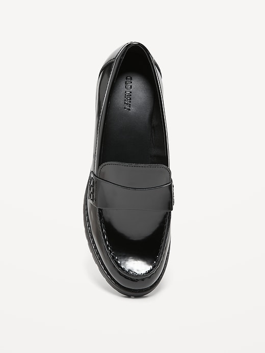 Image number 7 showing, Faux-Leather Chunky Heel Loafers
