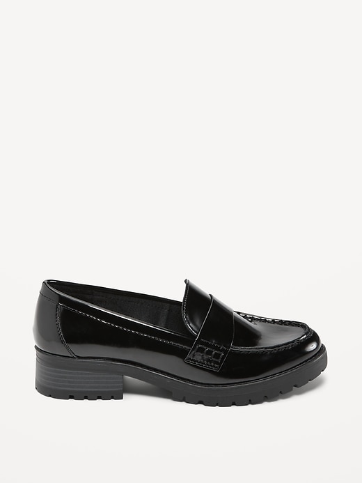 Image number 8 showing, Faux-Leather Chunky Heel Loafers