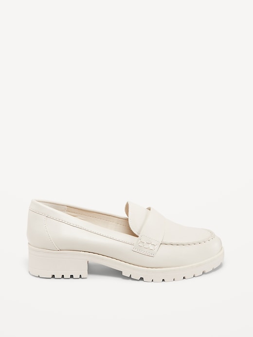 Image number 3 showing, Faux-Leather Chunky Heel Loafers