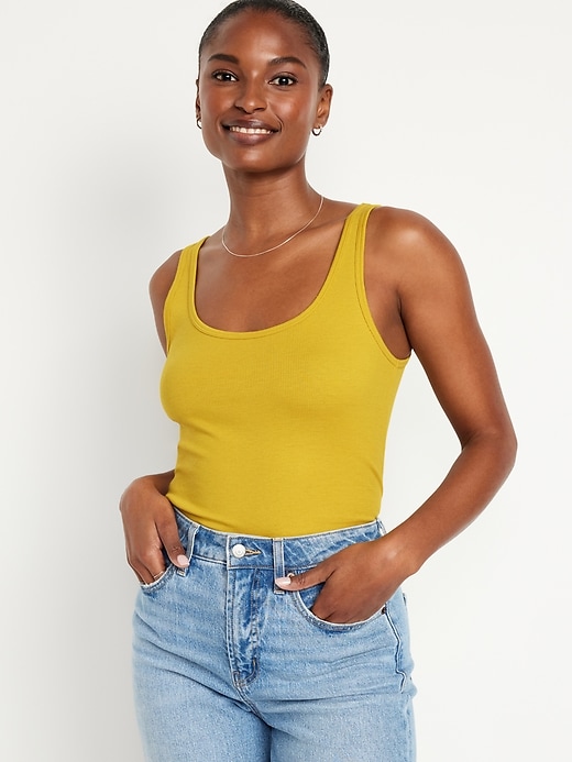Image number 1 showing, First-Layer Rib-Knit Tank Top
