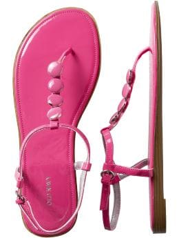 Women: Women's Embellished Patent T-Strap Sandals - Beauty Queen Pink