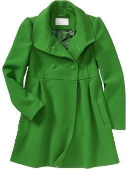 Women: Women's Pique Wool-Blend Coats - Green Envy