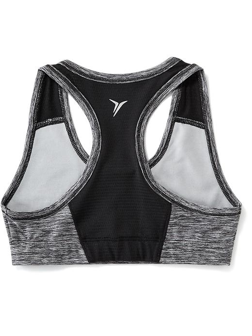View large product image 2 of 2. Mesh-Trim Racerback Sports Bra for Girls