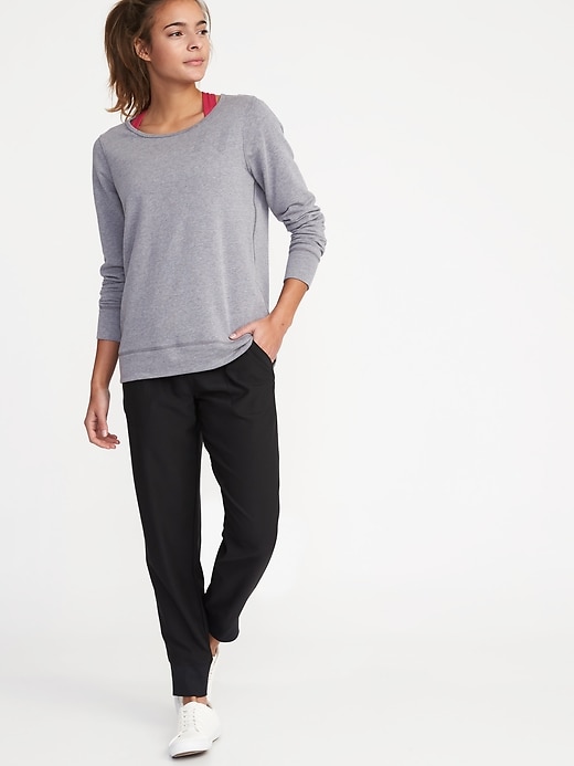 Image number 3 showing, Relaxed French-Terry Keyhole-Back Sweatshirt for Women