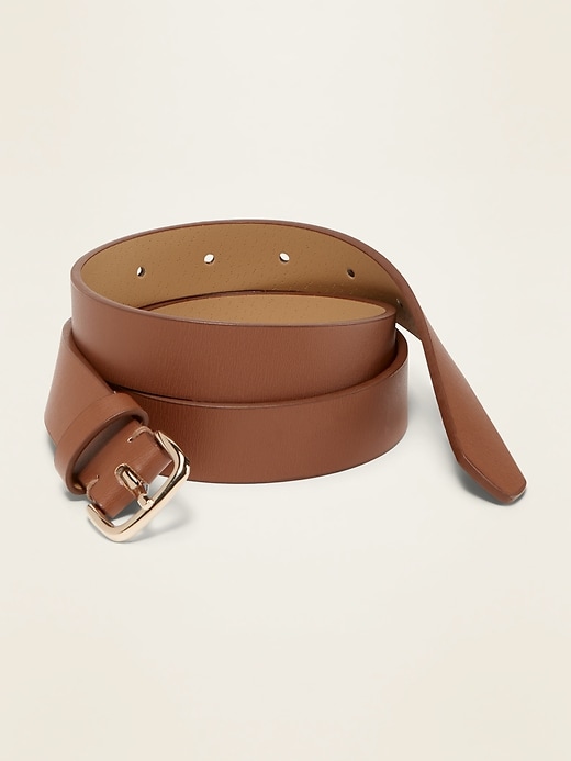 View large product image 1 of 1. Faux-Leather Belt For Women (1")