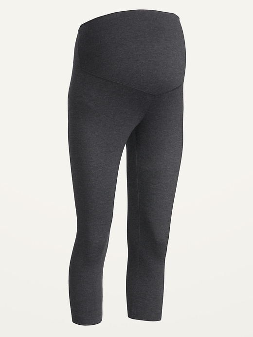 Image number 8 showing, Maternity Full-Panel Cropped Leggings