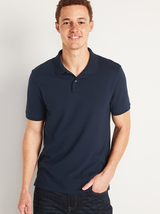 View large product image 1 of 1. Slim Fit Pique Polo for Men