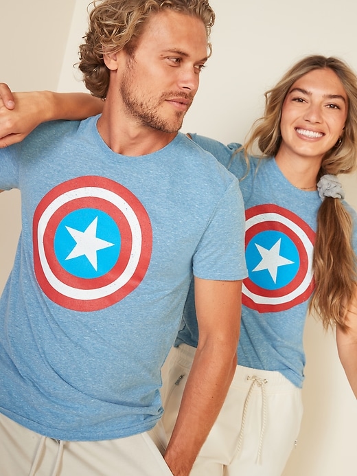View large product image 2 of 2. Marvel™ Captain America Gender-Neutral T-Shirt for Adults
