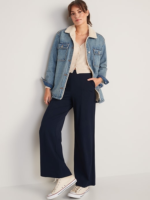Image number 3 showing, High-Waisted PowerSoft Wide-Leg Pants