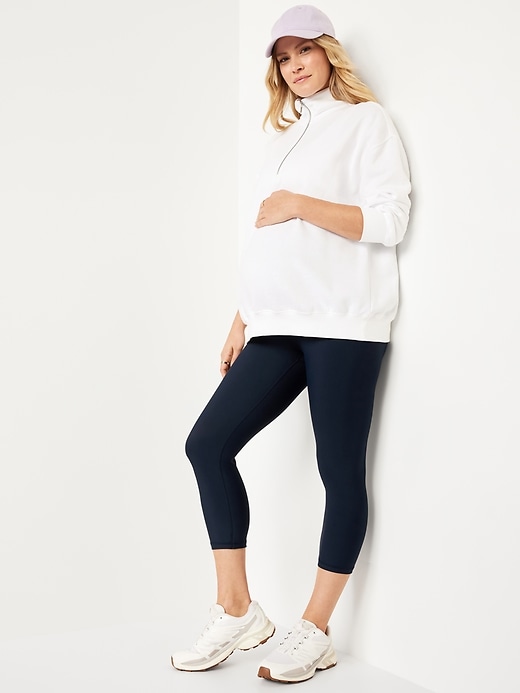 Image number 3 showing, Maternity Full-Panel PowerSoft Crop Leggings